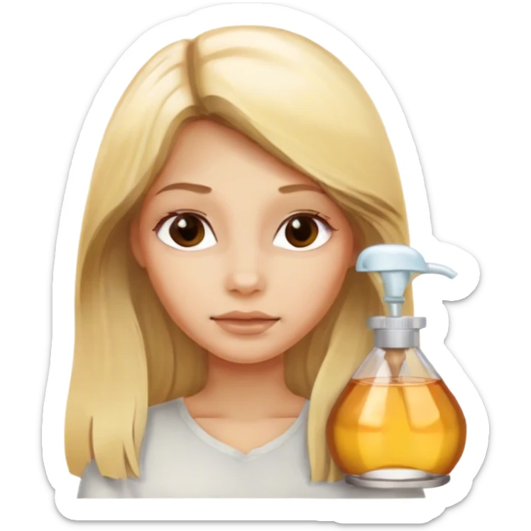 Blond girl with long hair + skin care  sticker