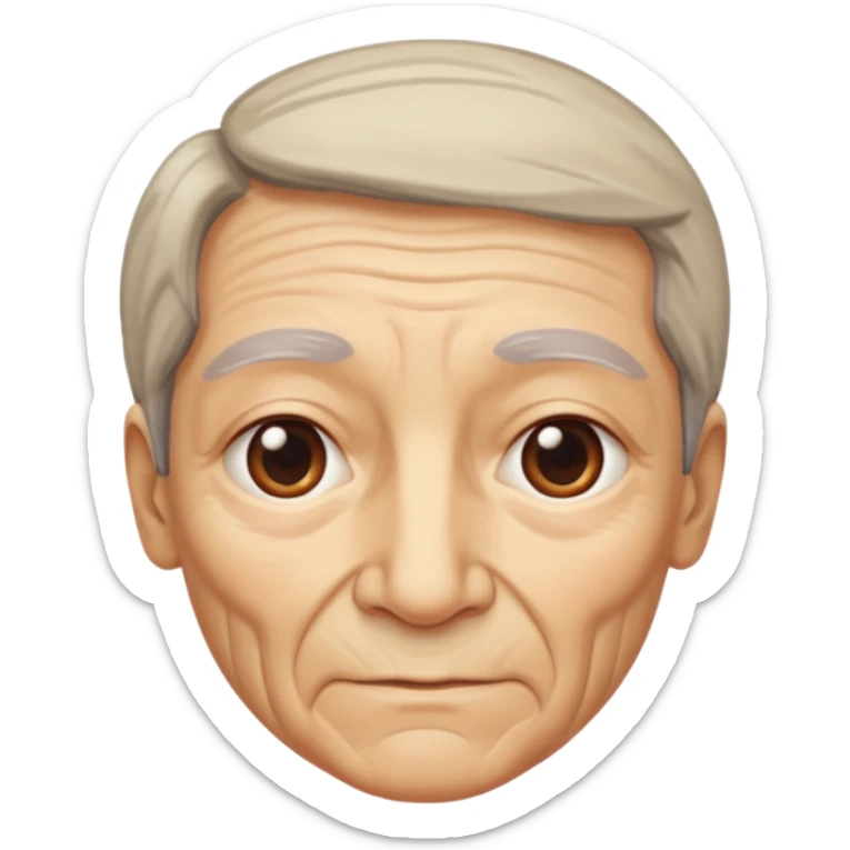 cara vieja por un lado y cara rejuvenecida por otro lado sticker