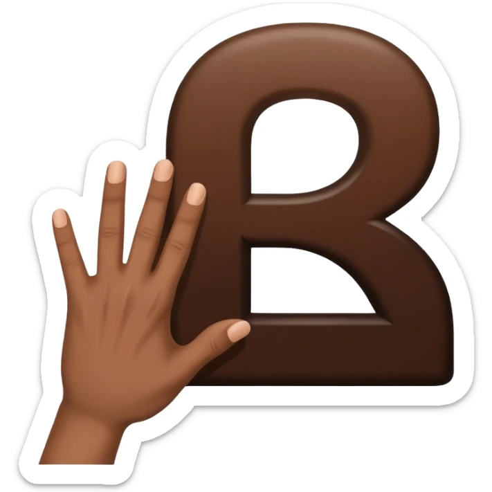 Un homme habillé en noir qui fait le signe 4 avec ça main  sticker