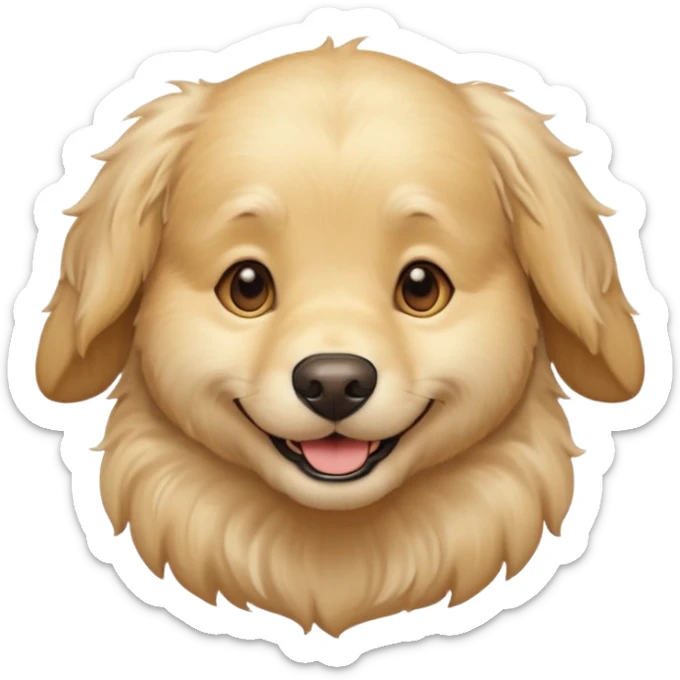 cream golden retriever sticker