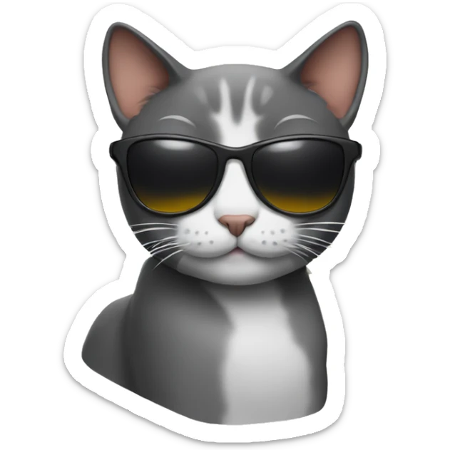 Cat with sunglasses sticker