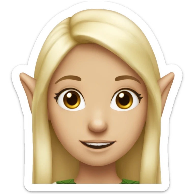 elf girl with blonde hair and white skin sticker