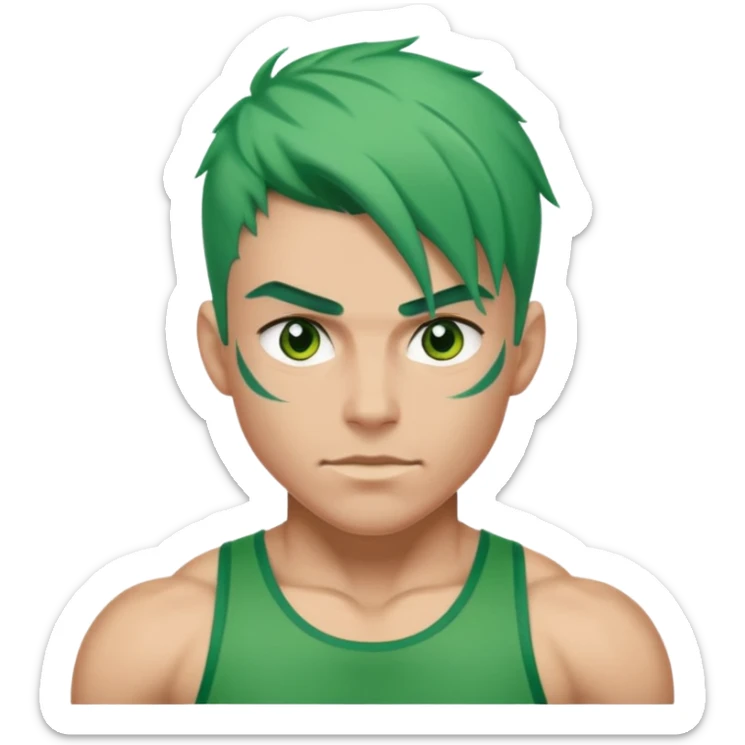 green haired, athlette sticker