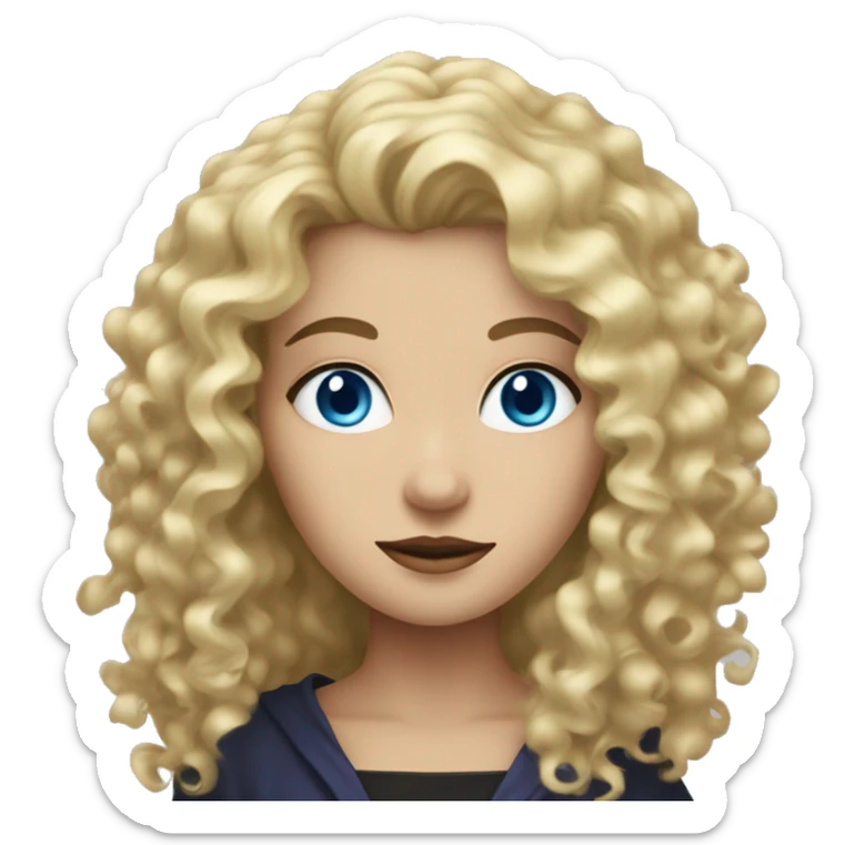Blonde curly hair Blue eyed woman who is witchy  sticker