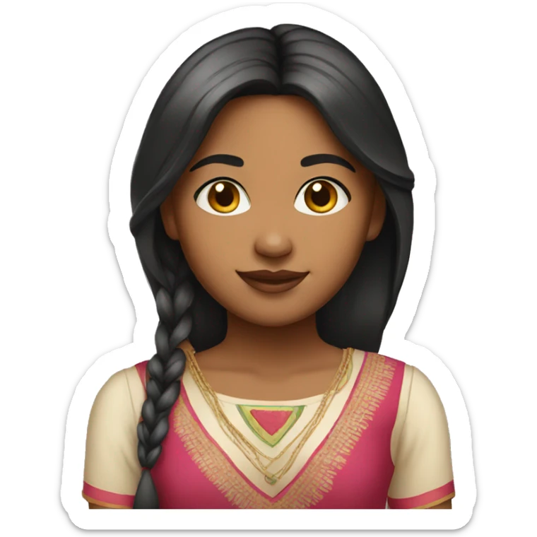 an indian american girl in american clothing sticker