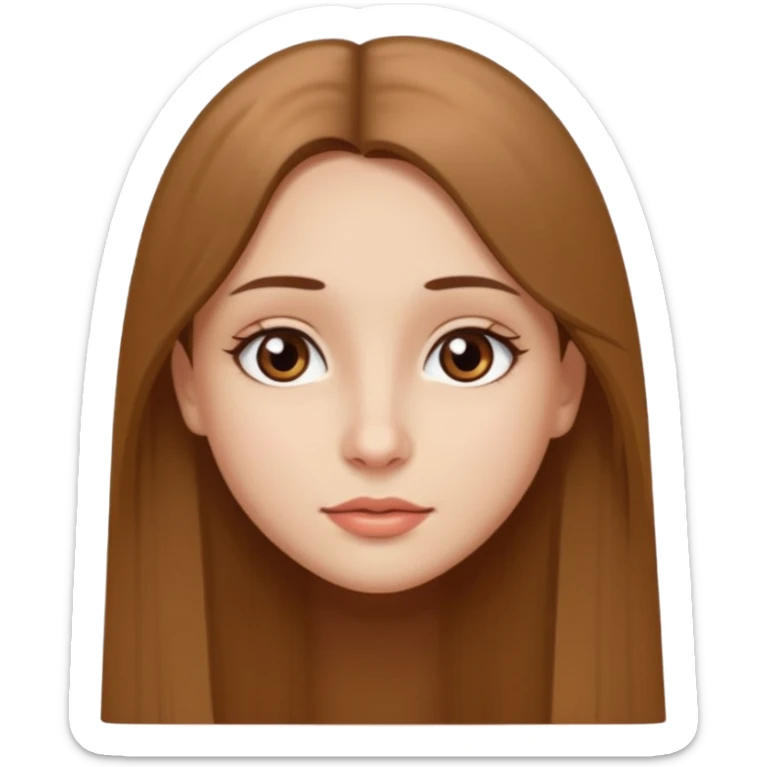 JE VOUDRAIS UNE FILLE AUX YEUX MARRONS UN PETIT NEZ LES LEVRE MOYENNE AVC DES CHEVEUX LISSE DETACHE MARRON CLAIR long  sticker