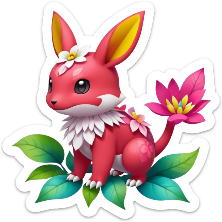 Colorful Floral Fakémon-Pokémon-anime-animal-creature sticker