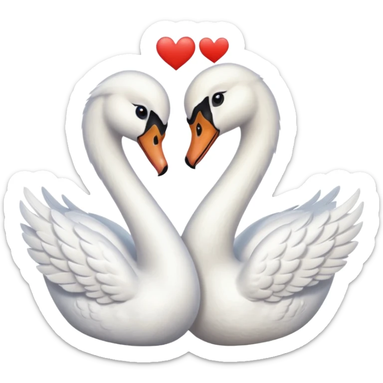 Two swan making a heart 💗 a girl swan  and a boy swan  sticker