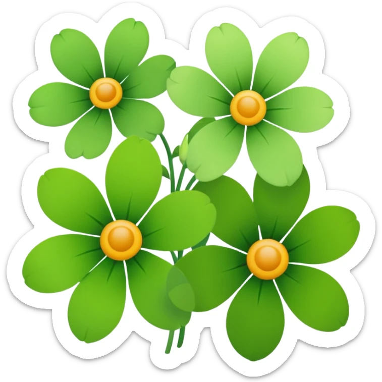 green flowers sticker