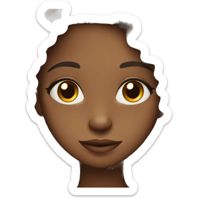 Pretty black girl with wavy hair and brown eyes looking cozy sticker