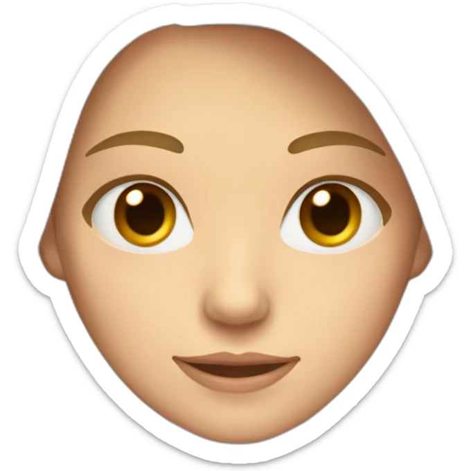 one small european woman with long light brown and blonde hair and brown eyes in the front, sticker