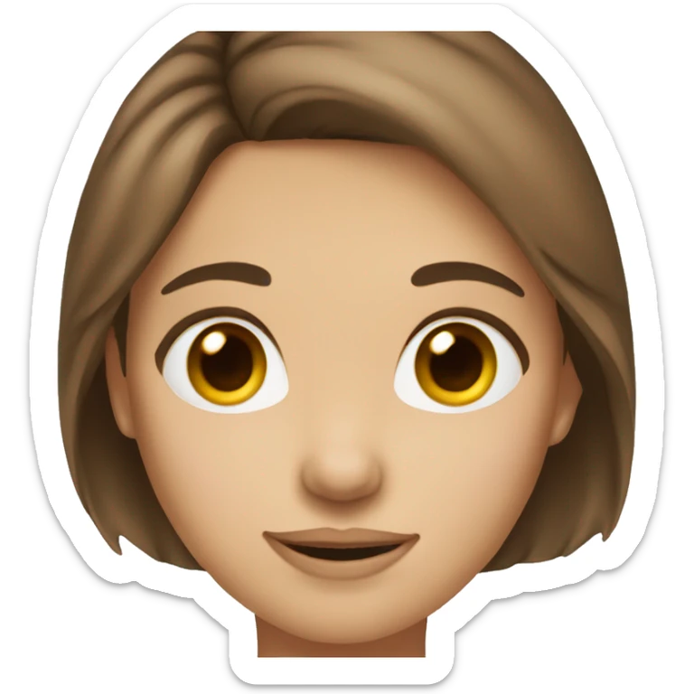 Girl with brown hair fair skin brown eyes sticker