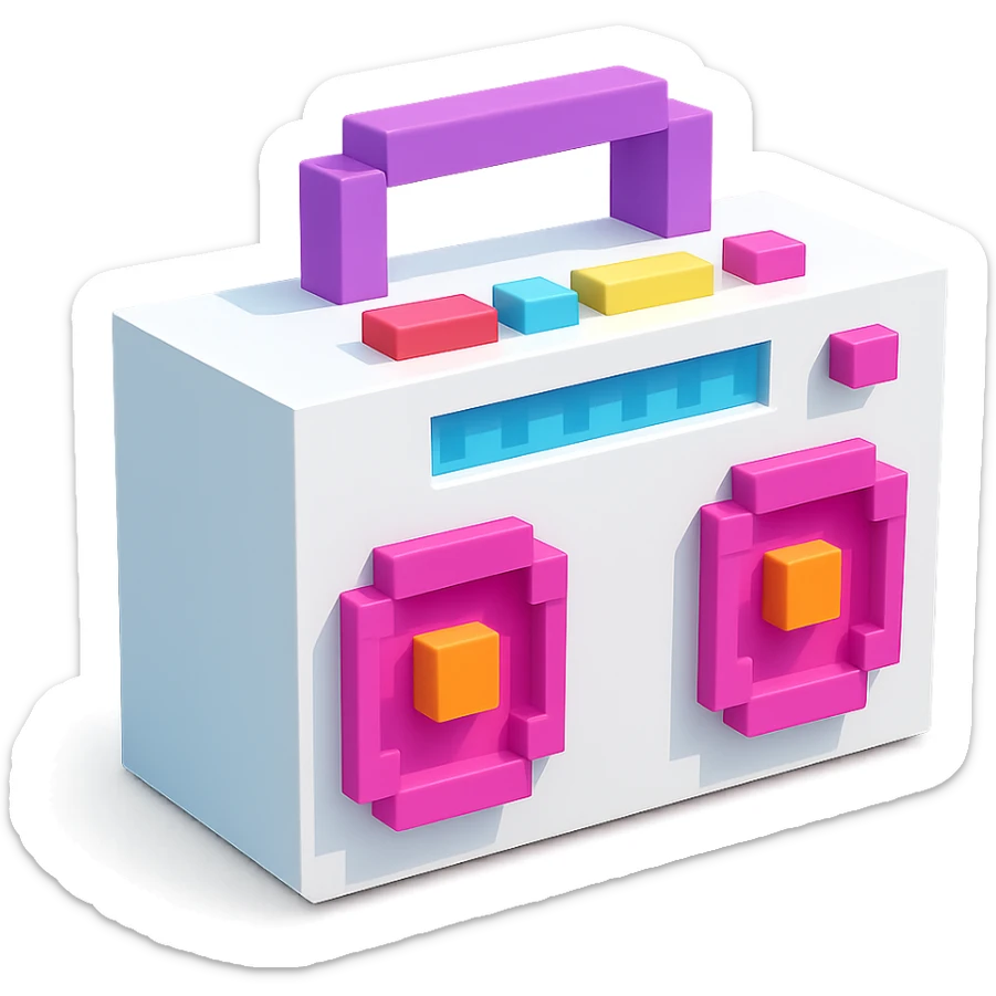 white boombox sticker