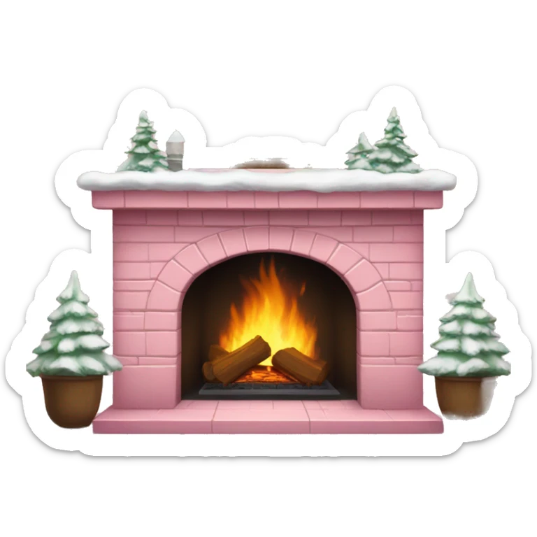 Winter Pink FirePlace sticker