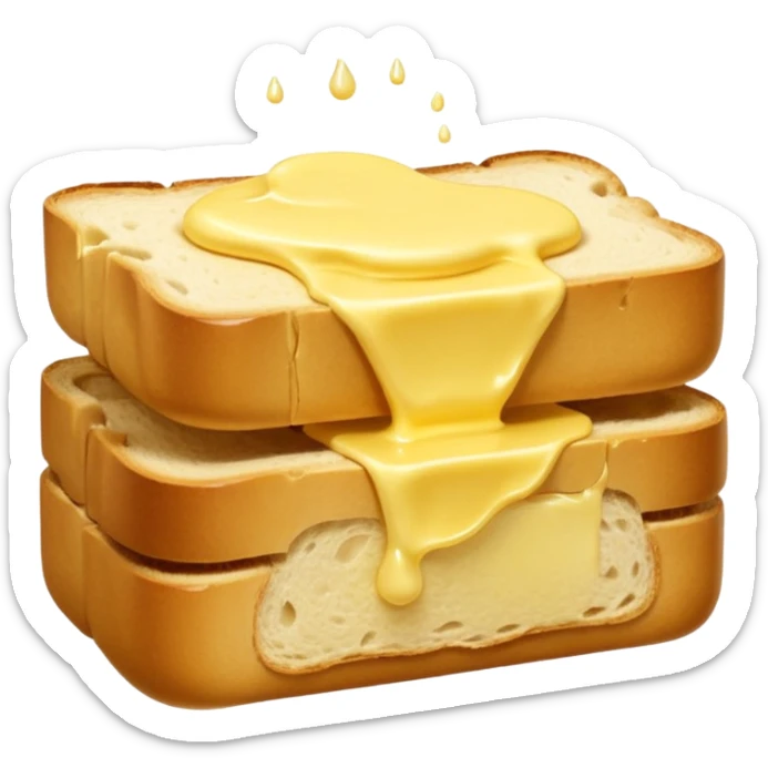 jacquemus handbag in the form of butter that melts on a piece of bread sticker