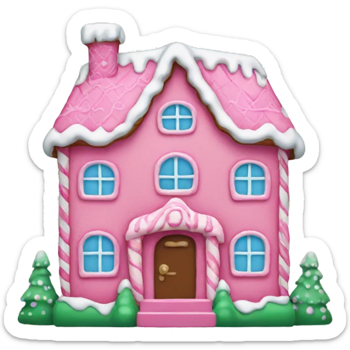 pink gingerbread house sticker