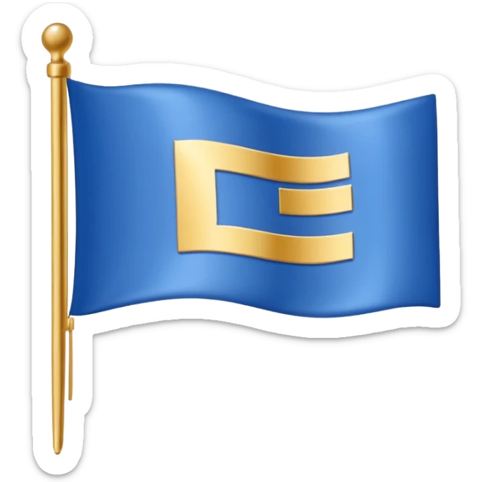 Make a golden and blue colour of flag and add a T letter in middle , makes like a country flag and made shiby sticker