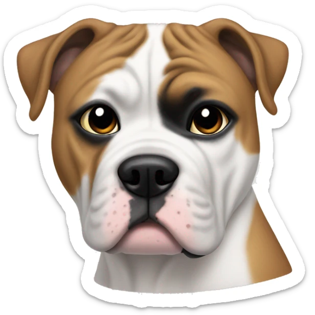 American bulldog white with a small black patch of fur on it’s eye. And white fur everywhere else  sticker