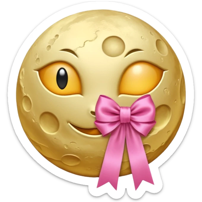 🌕🎀 merge these emojis and make new emoji don't make picture make emoji sticker