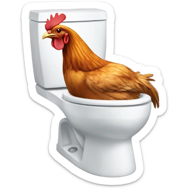 CHICKEN IN THE TOILET sticker
