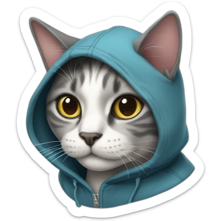 Cat wearing hoodie  sticker