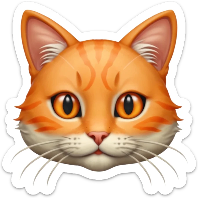 Half Shrimp Half Cat - gray and orange cat head and shrimp body named Trippi Troppi sticker