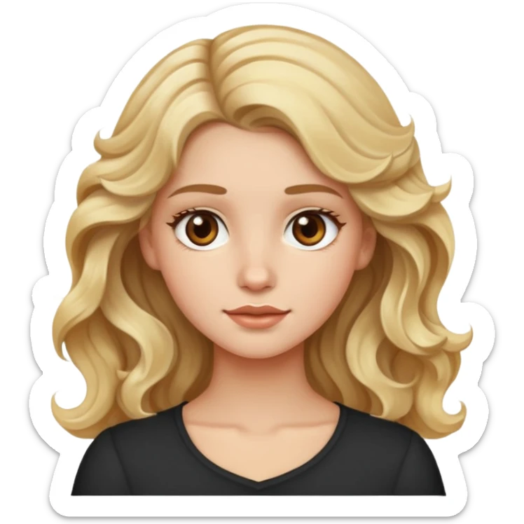 A blond girl with wavy hair and brown eyes  sticker