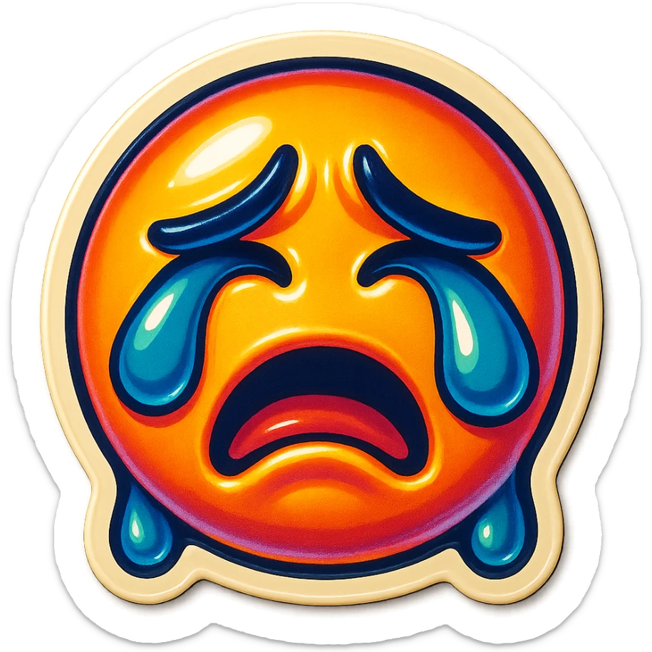 crying 
 sticker