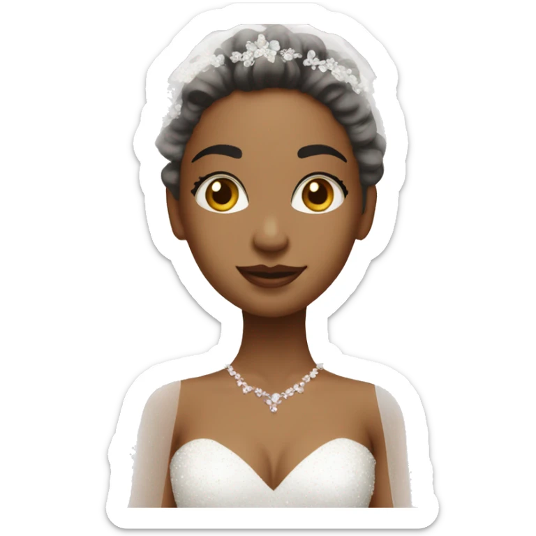 Beautiful girl in huge sparkling white wedding dress with pink stains on it  sticker