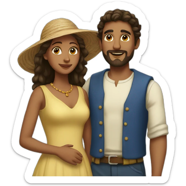 Mediterranean couple sticker