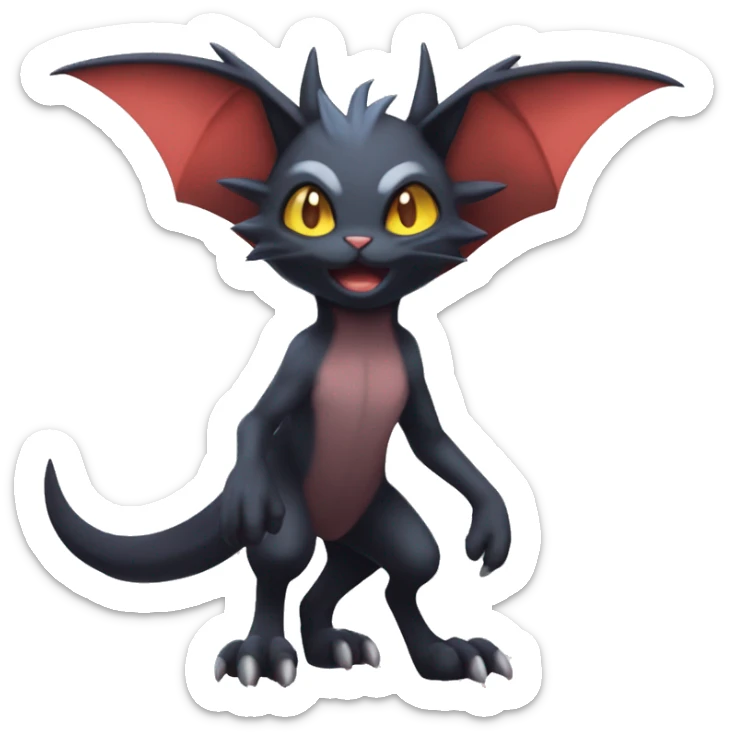  Kawaii Edgy Cool Beautiful Noivern-Nargacuga-Litten-Bat-Cat full body sticker