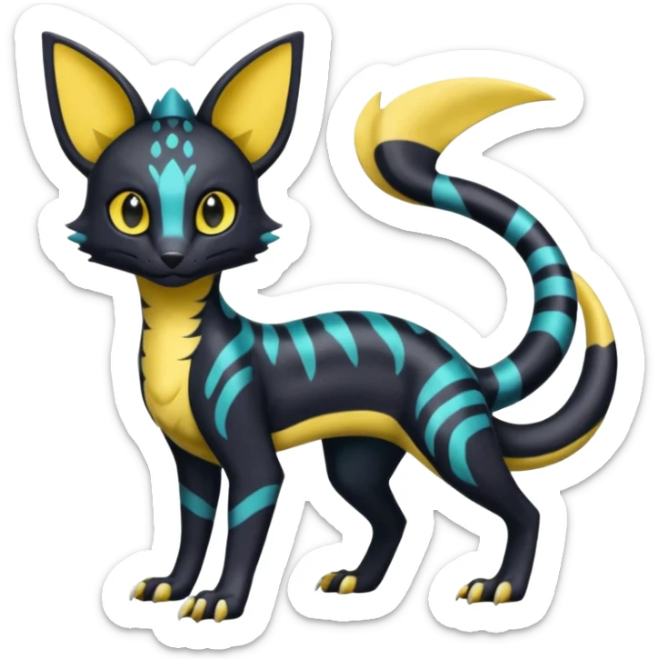 Shiny Salandit-Umbreon-Genet-Noivern-Noibat-Serval-Hybrid (Full body) sticker