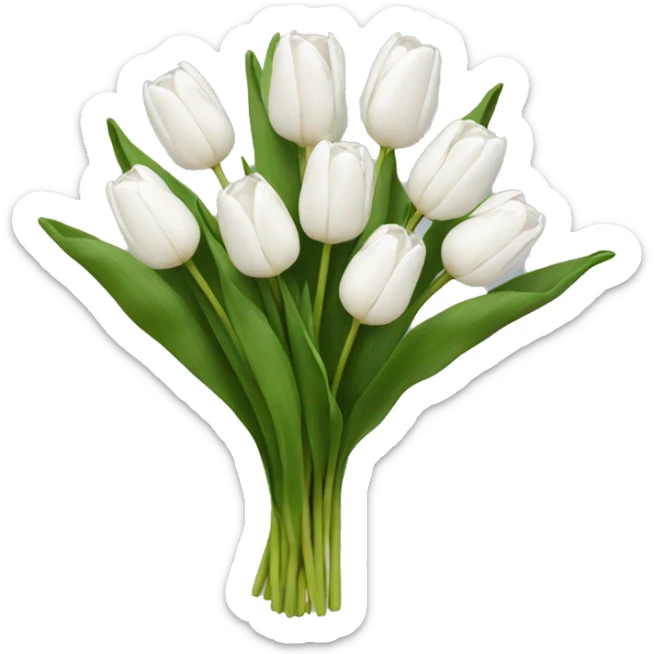 white tulip bouquet  sticker