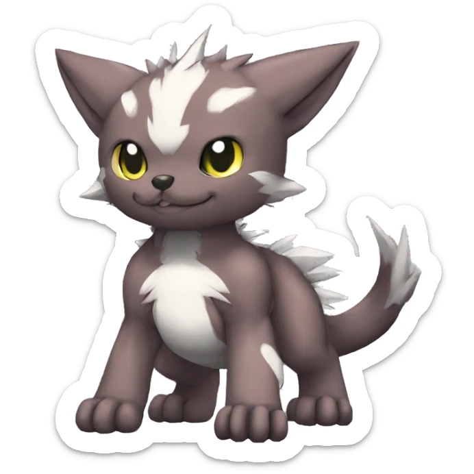 cute kawaii cool edgy Digimon-Fakemon-animal full body sticker