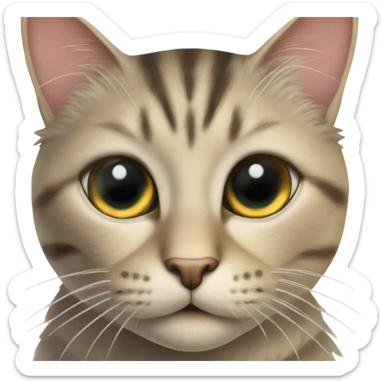 Schwarze süße Katze, bei der ein Auge glasig und bläulich ist  sticker