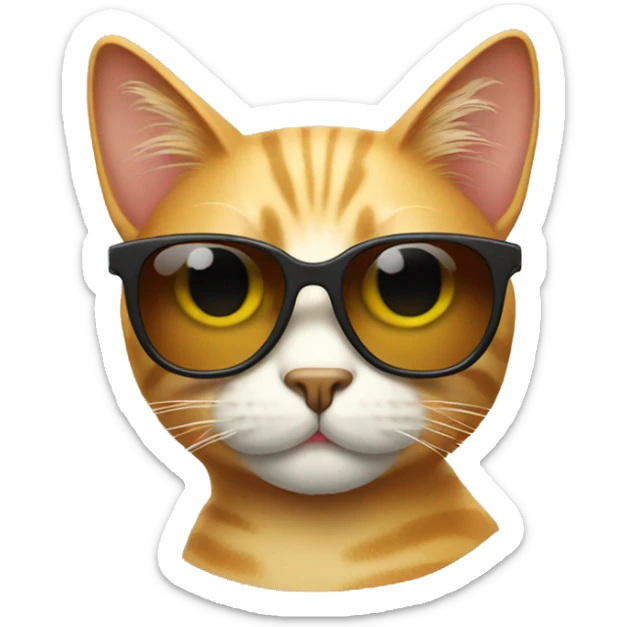 Cat with sunglasses sticker