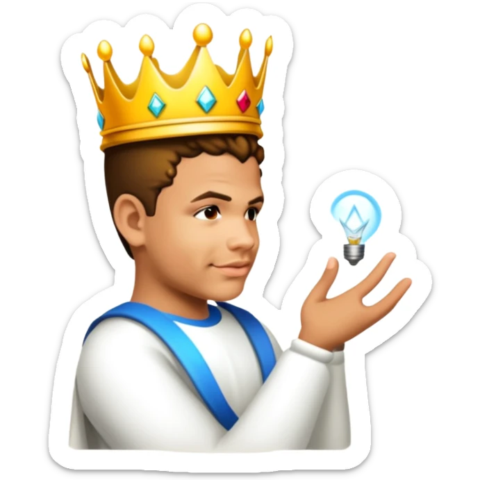 Wearing a crown sticker