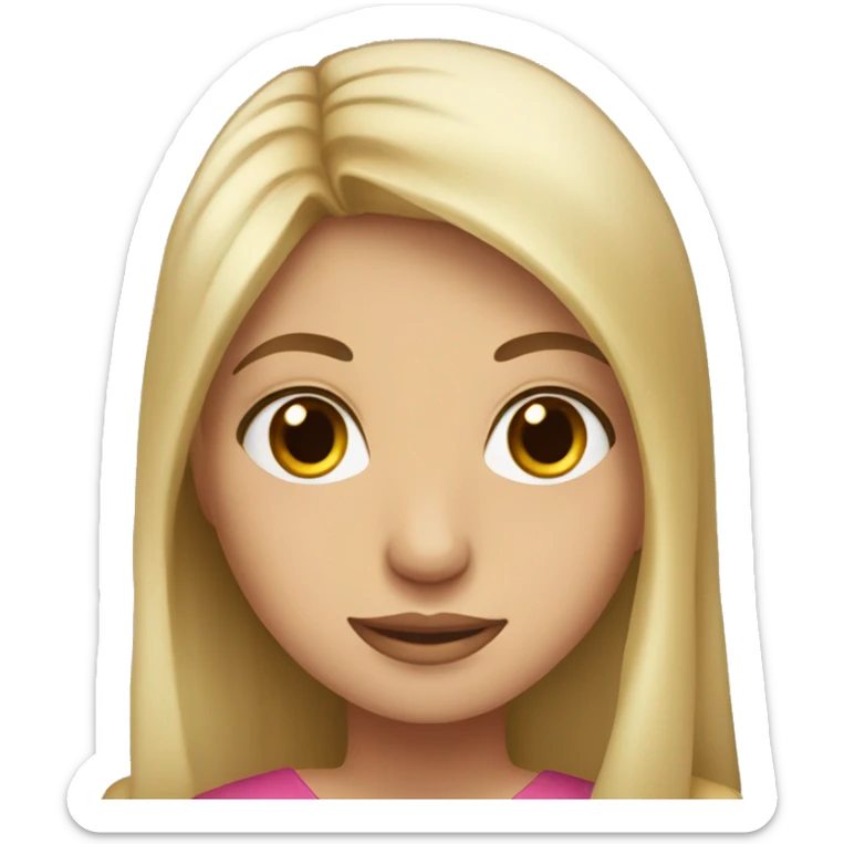 girl with brown eyes and blond hair holding book in arabic  sticker