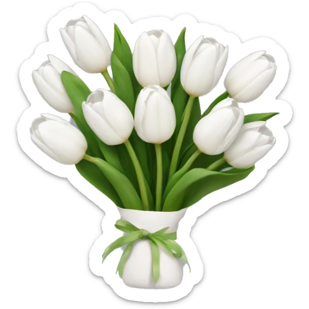 white tulip bouquet  sticker