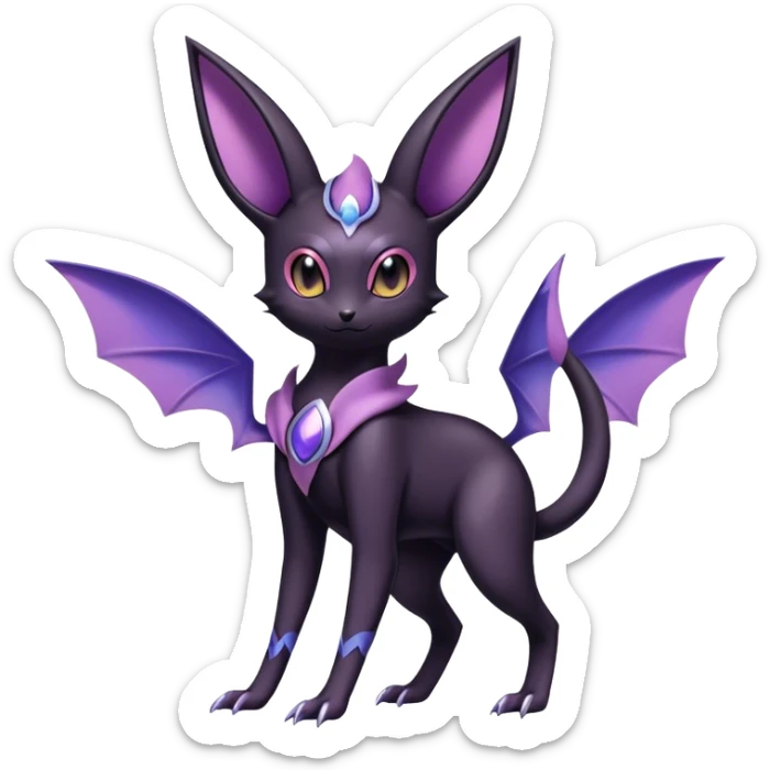 Shiny Dark Noibat-Espeon-Umbreon-Nidorino-fusion-hybrid full body sticker
