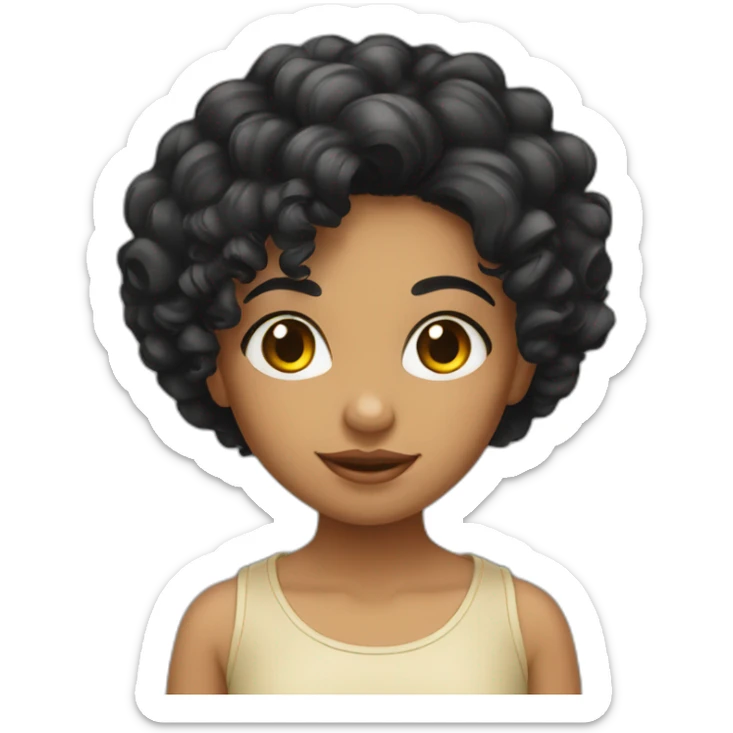 Beautiful Brazilian girl with curly black hair sticker