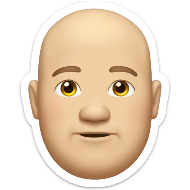 Fat guy with no hair on the top but hair on the sides from behind sticker