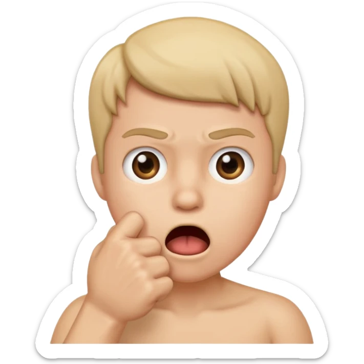 A person that is shocked/ suprised and has their hand in a fist over their mouth sticker