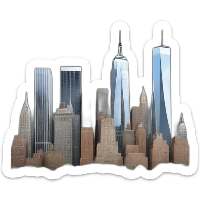 Detail of new york city skyline sticker