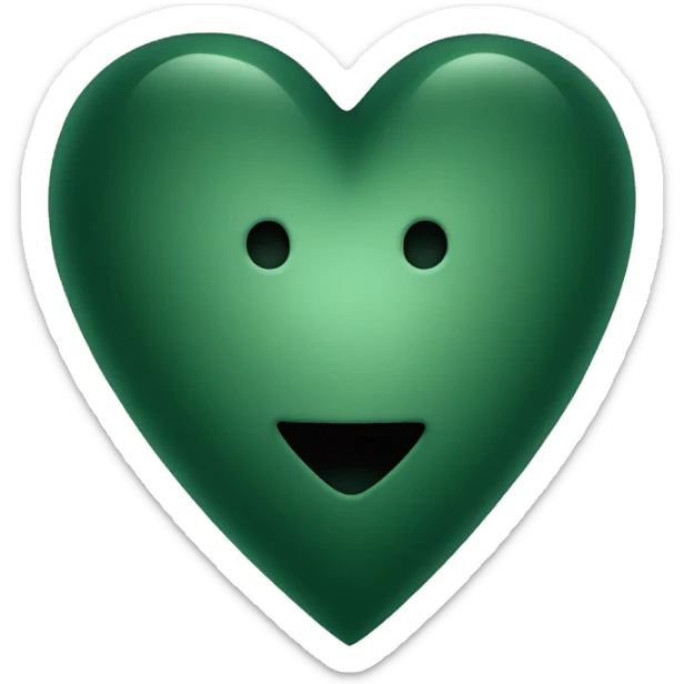 dark green heart sticker