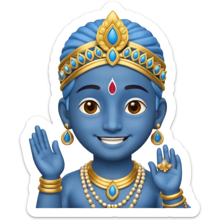 small emoji of god Krishna, which can used in  text massage  like we used other  sticker