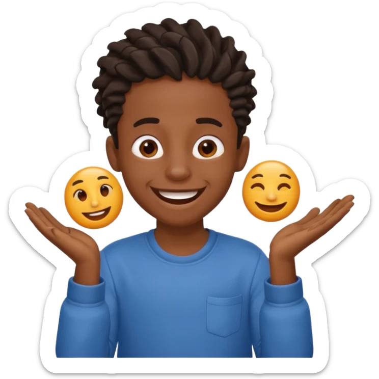black boy with twists holding in his laugh with Fortnite as the background sticker