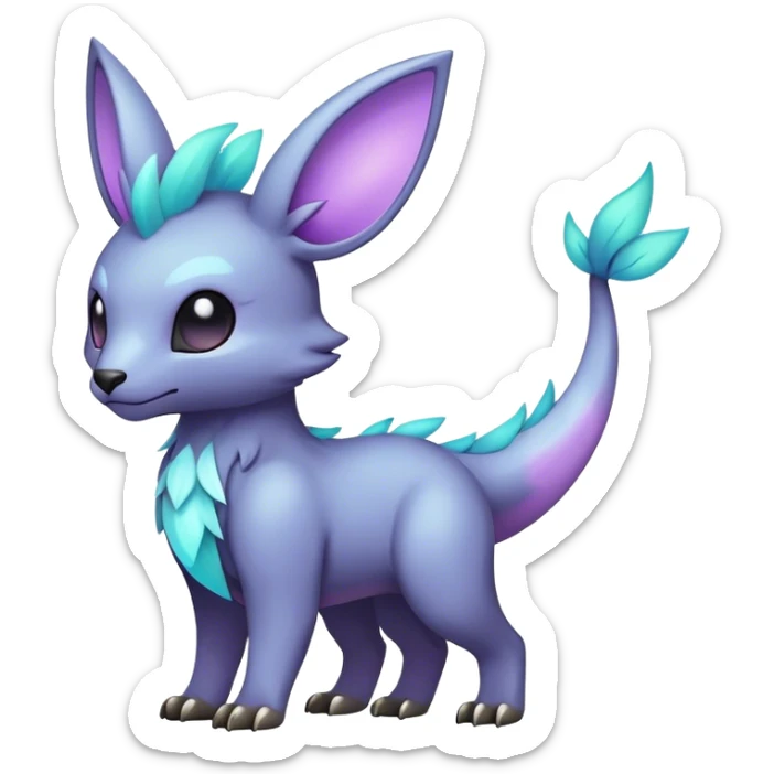 cool colorful dark pastel fantasy animal hybrid Fakemon full body sticker
