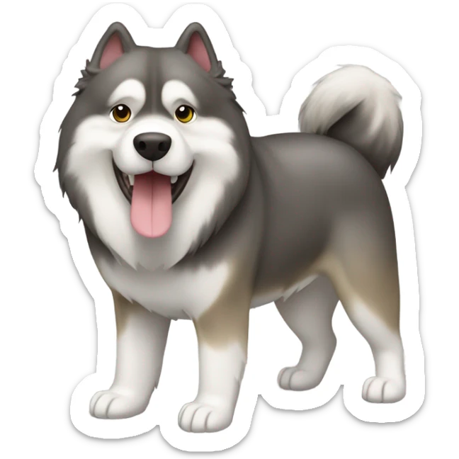 Dog alaskan malamute full-body agouti color happy sticker