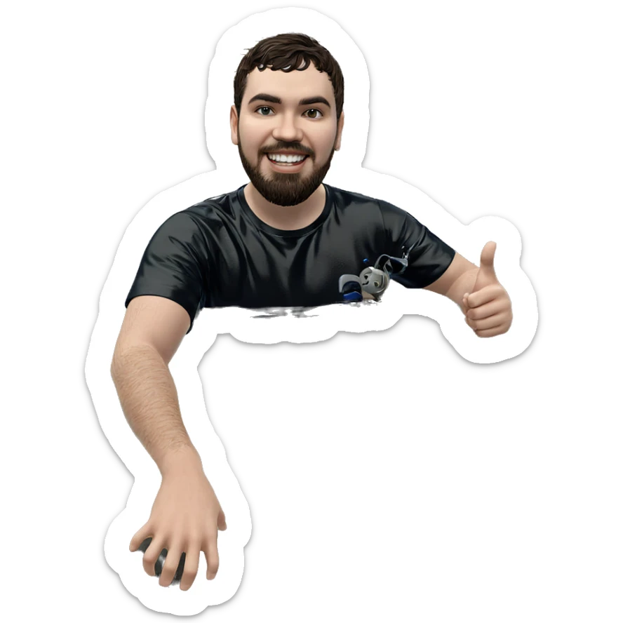 smiling boy by the water sticker